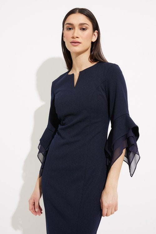 Joseph Ribkoff Sheer Sleeve Dress in Midnight 233771