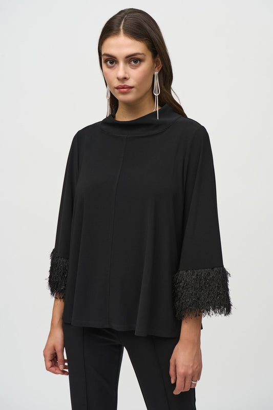 Joseph Ribkoff Loose Fit Fringe Pullover 244195