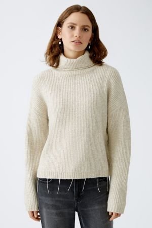 Oui Beige Melange Jumper