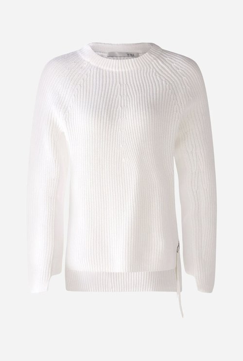 Oui Optic White Jumper with Zip