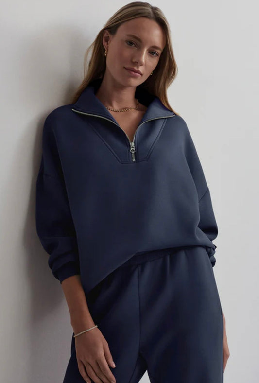 Varley Hawley Half-Zip Sweat - Blue Nights