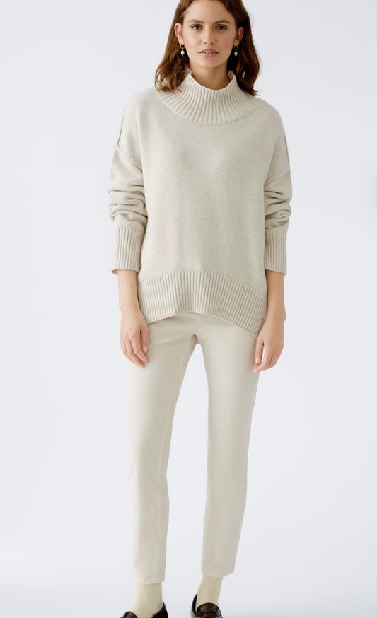 Oui Light Beige Wool Pullover