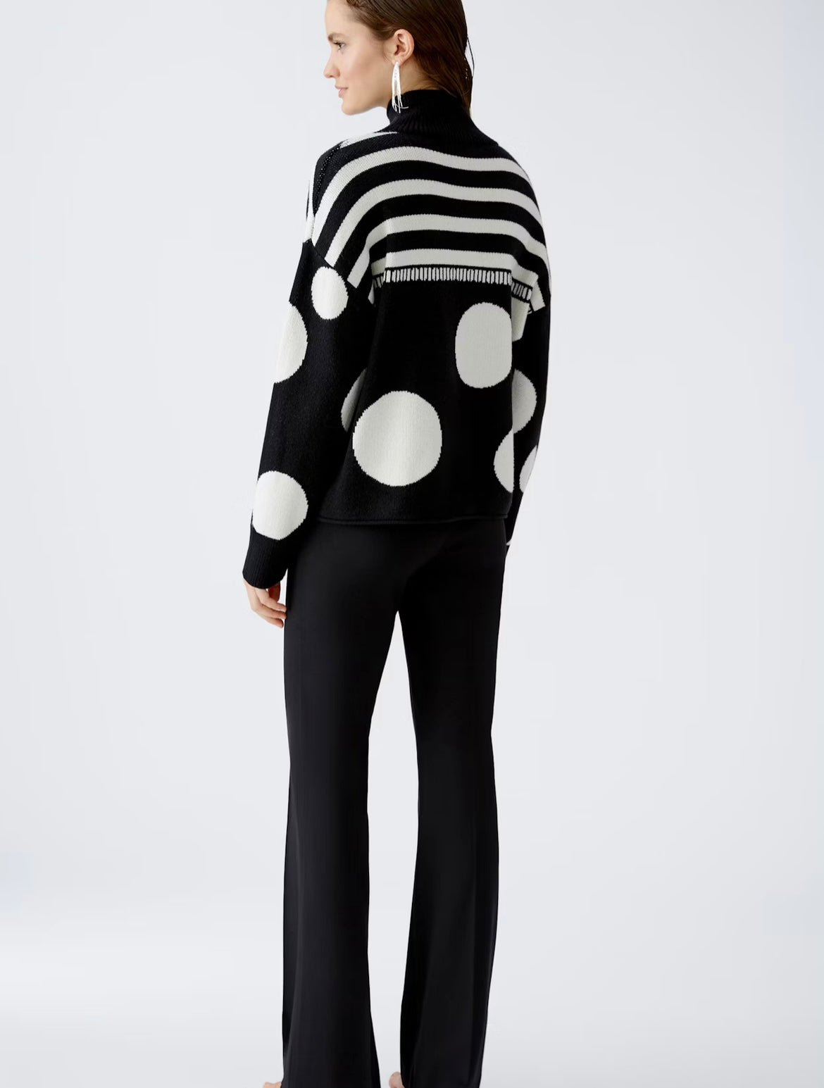 Oui Black and White Polka Dot/Stripped Jumper