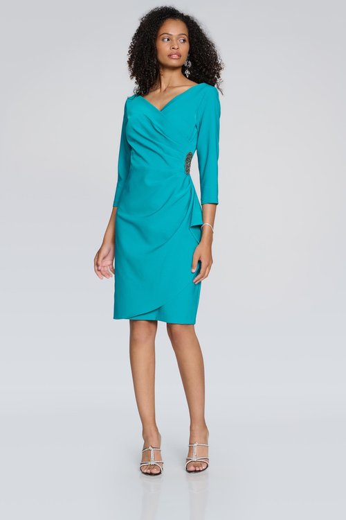 Joseph Ribkoff Brooch Detail Wrap Dress 241705